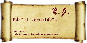 Mázi Jeremiás névjegykártya